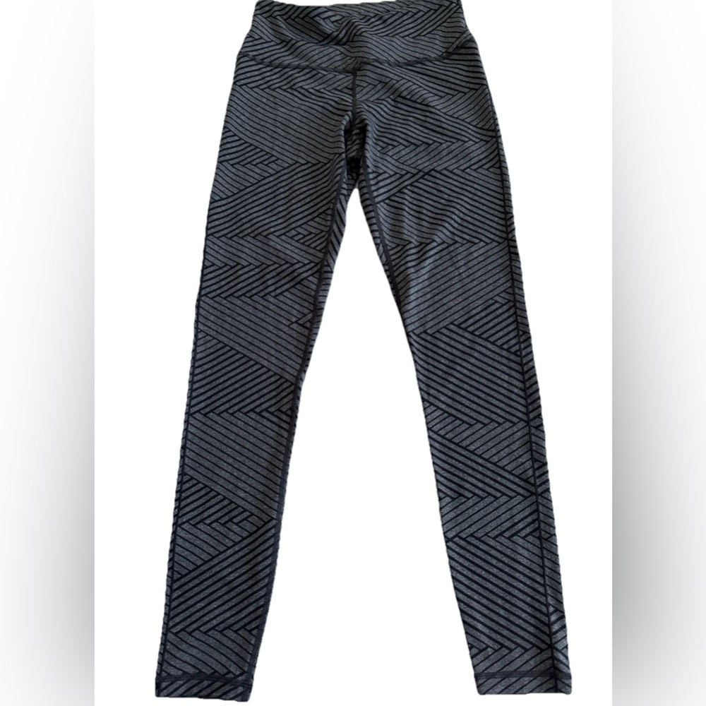 PRANA TRANSFORM Gray + Black Abstract Full Length Leggings Size Small 26x30